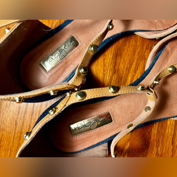 Halogen Women's Denim and Tan Studded Flats - Picture 3 of 5